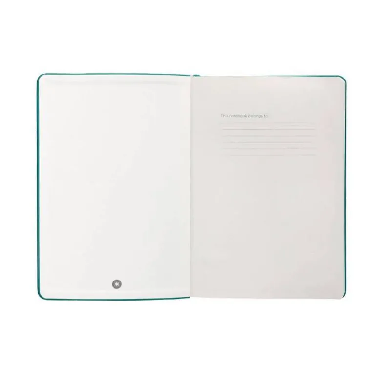 CUADERNO CON GOMILLA ANTARTIK NOTES TAPA DURA A4 HOJAS RAYAS VERDE AGUAMARINA 100 HOJAS 80 GR FSC