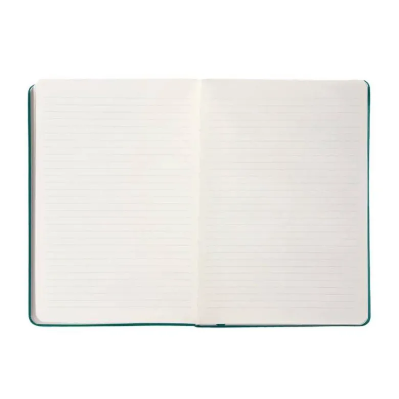 CUADERNO CON GOMILLA ANTARTIK NOTES TAPA DURA A4 HOJAS RAYAS VERDE AGUAMARINA 100 HOJAS 80 GR FSC