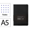 CUADERNO CON GOMILLA ANTARTIK NOTES TAPA DURA A5 HOJAS PUNTOS NEGRO 100 HOJAS 80 GR FSC