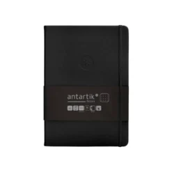 CUADERNO CON GOMILLA ANTARTIK NOTES TAPA DURA A5 HOJAS PUNTOS NEGRO 100 HOJAS 80 GR FSC