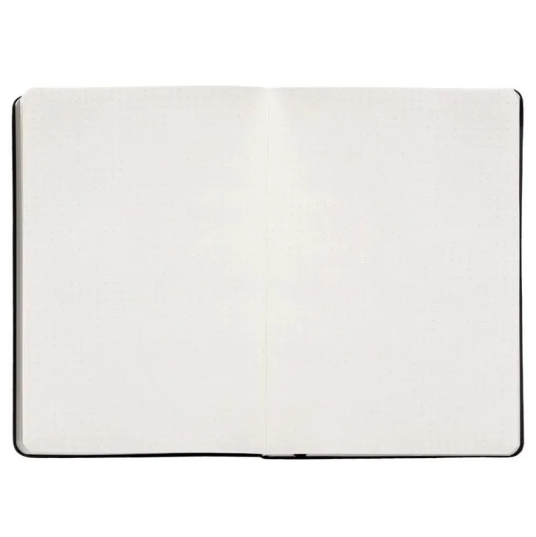 CUADERNO CON GOMILLA ANTARTIK NOTES TAPA DURA A5 HOJAS PUNTOS NEGRO 100 HOJAS 80 GR FSC