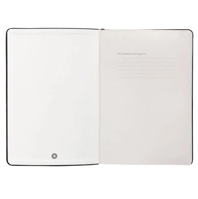 CUADERNO CON GOMILLA ANTARTIK NOTES TAPA DURA A5 HOJAS PUNTOS NEGRO 100 HOJAS 80 GR FSC