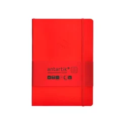 CUADERNO CON GOMILLA ANTARTIK NOTES TAPA BLANDA A5 HOJAS CUADRICULA ROJO 80 HOJAS 80 GR FSC