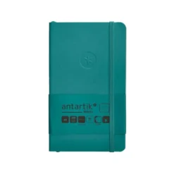CUADERNO CON GOMILLA ANTARTIK NOTES TAPA BLANDA A6 RAYAS VERDE AGUAMARINA 100 HOJAS 80 GR FSC