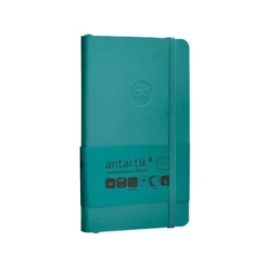CUADERNO CON GOMILLA ANTARTIK NOTES TAPA BLANDA A6 RAYAS VERDE AGUAMARINA 100 HOJAS 80 GR FSC