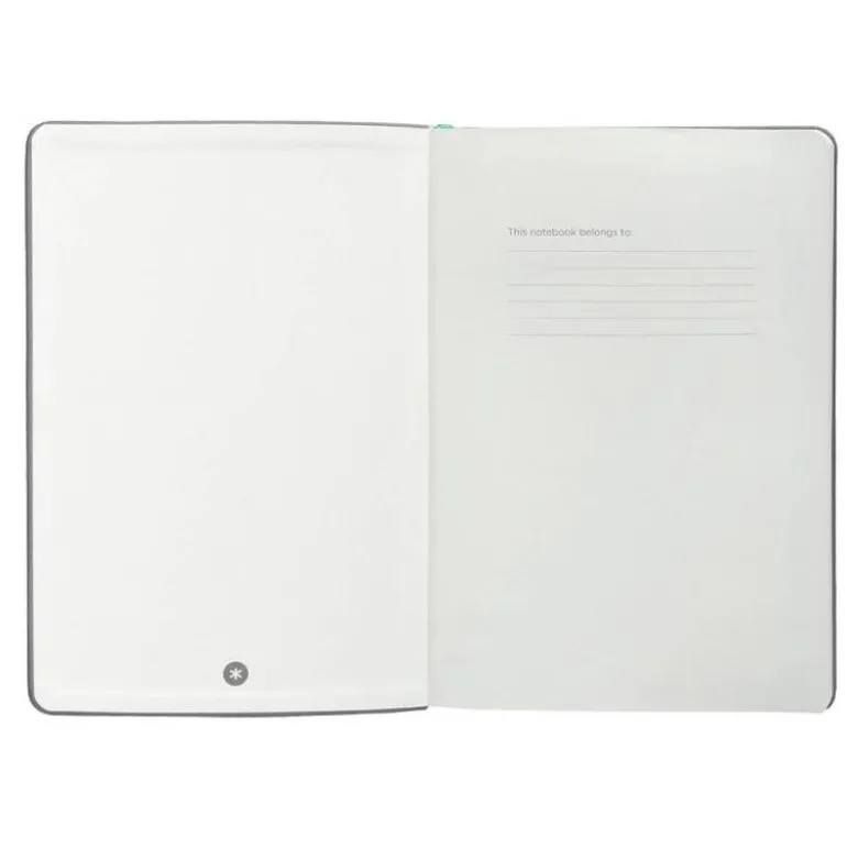 CUADERNO CON GOMILLA ANTARTIK NOTES TAPA DURA A5 HOJAS PUNTOS GRIS Y TURQUESA 100 HOJAS 80 GR FSC