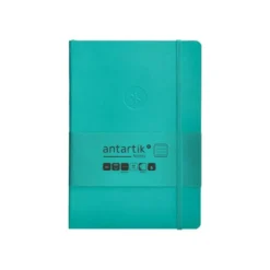 CUADERNO CON GOMILLA ANTARTIK NOTES TAPA BLANDA A5 HOJAS RAYAS TURQUESA 80 HOJAS 80 GR FSC