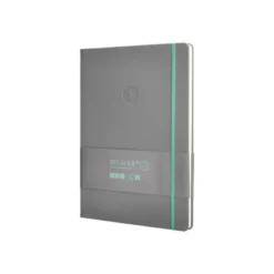 CUADERNO CON GOMILLA ANTARTIK NOTES TAPA DURA A4 HOJAS CUADRICULA GRIS Y TURQUESA 100 HOJAS 80 GR FSC