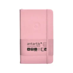 CUADERNO CON GOMILLA ANTARTIK NOTES TAPA DURA A6 HOJAS CUADRICULA ROSA PASTEL 100 HOJAS 80 GR FSC