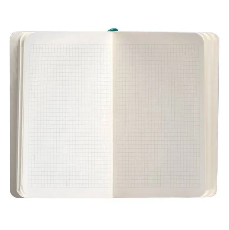 CUADERNO CON GOMILLA ANTARTIK NOTES TAPA BLANDA A6 CUADRICULA VERDE AGUAMARINA 100 HOJAS 80 GR FSC