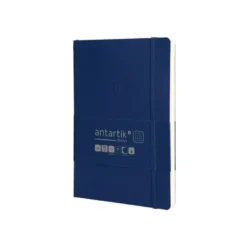 CUADERNO CON GOMILLA ANTARTIK NOTES TAPA BLANDA A5 HOJAS CUADRICULA AZUL MARINO 80 HOJAS 80 GR FSC