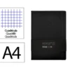 CUADERNO CON GOMILLA ANTARTIK NOTES TAPA DURA A4 HOJAS CUADRICULA NEGRO 100 HOJAS 80 GR FSC