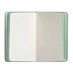 CUADERNO CON GOMILLA ANTARTIK NOTES TAPA DURA DIN A6 HOJAS RAYAS GRIS Y TURQUESA 100 HOJAS 80 GR FSC