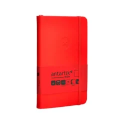 CUADERNO CON GOMILLA ANTARTIK NOTES TAPA DURA A6 HOJAS LISAS ROJO 100 HOJAS 80 GR FSC