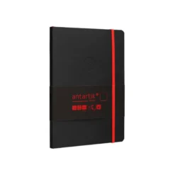 CUADERNO CON GOMILLA ANTARTIK NOTES TAPA BLANDA A5 HOJAS LISAS NEGRO Y ROJO 80 HOJAS 80 GR FSC
