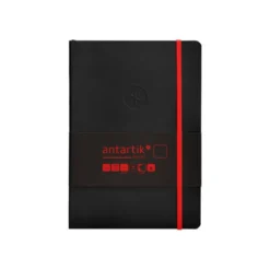 CUADERNO CON GOMILLA ANTARTIK NOTES TAPA BLANDA A5 HOJAS LISAS NEGRO Y ROJO 80 HOJAS 80 GR FSC