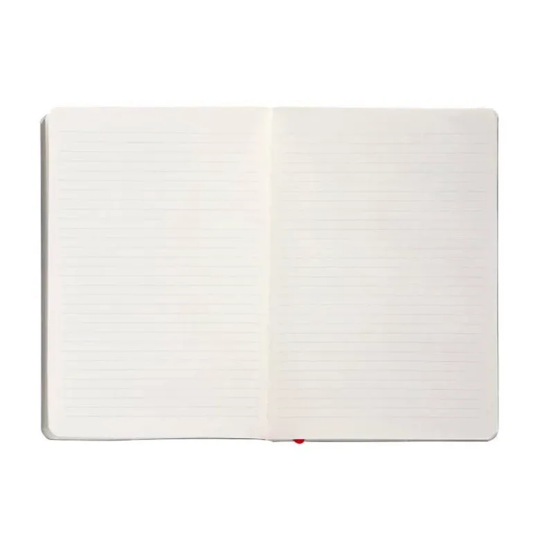 CUADERNO CON GOMILLA ANTARTIK NOTES TAPA BLANDA A5 HOJAS RAYAS NEGRO Y ROJO 80 HOJAS 80 GR FSC