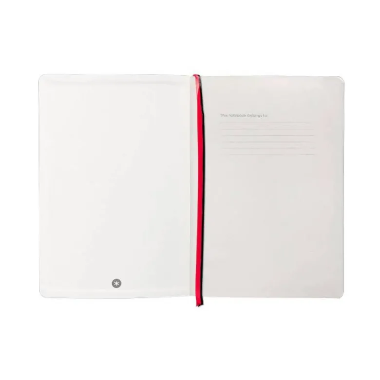 CUADERNO CON GOMILLA ANTARTIK NOTES TAPA BLANDA A5 HOJAS RAYAS NEGRO Y ROJO 80 HOJAS 80 GR FSC