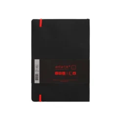 CUADERNO CON GOMILLA ANTARTIK NOTES TAPA BLANDA A5 HOJAS RAYAS NEGRO Y ROJO 80 HOJAS 80 GR FSC