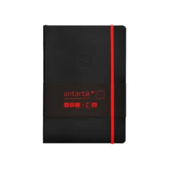 CUADERNO CON GOMILLA ANTARTIK NOTES TAPA BLANDA A5 HOJAS RAYAS NEGRO Y ROJO 80 HOJAS 80 GR FSC
