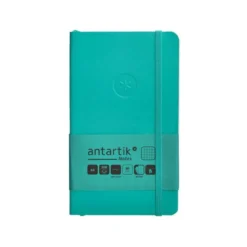 CUADERNO CON GOMILLA ANTARTIK NOTES TAPA BLANDA A6 CUADRICULA TURQUESA 100 HOJAS 80 GR FSC
