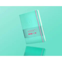 CUADERNO CON GOMILLA ANTARTIK NOTES TAPA DURA A5 HOJAS PUNTOS ROSA Y TURQUESA 100 HOJAS 80 GR FSC