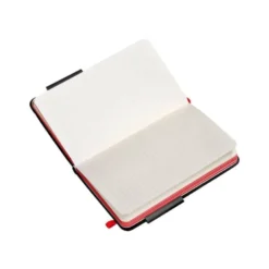 CUADERNO CON GOMILLA ANTARTIK NOTES TAPA DURA A6 HOJAS RAYAS NEGRO Y ROJO 100 HOJAS 80 GR FSC