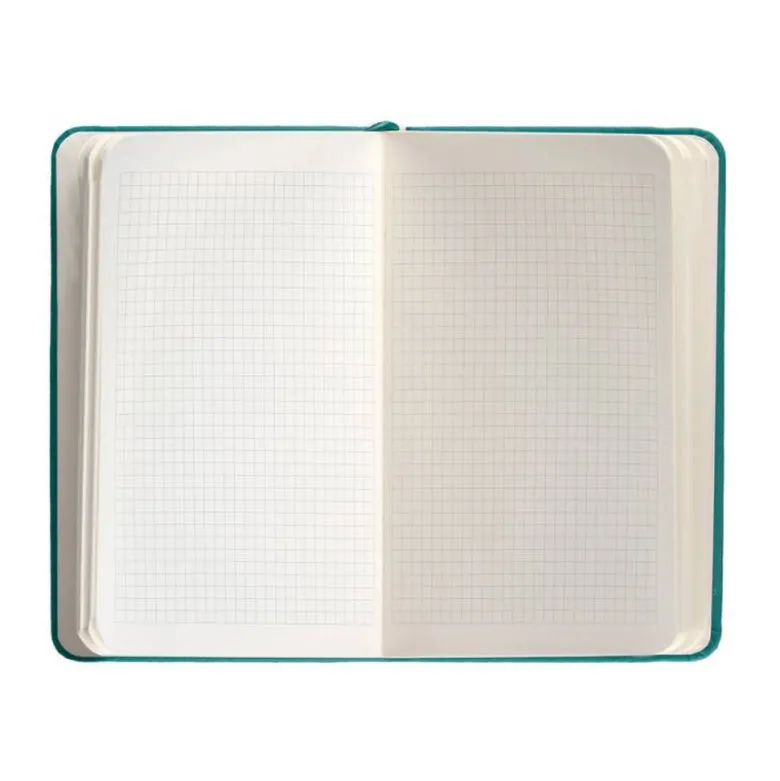 CUADERNO CON GOMILLA ANTARTIK NOTES TAPA DURA A6 HOJAS CUADRICULA VERDE AGUAMARINA 100 HOJAS 80 GR