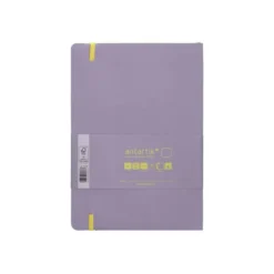 CUADERNO CON GOMILLA ANTARTIK NOTES TAPA BLANDA A5 HOJAS LISAS MORADO Y AMARILLO 80 HOJAS 80 GR FSC