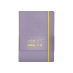 CUADERNO CON GOMILLA ANTARTIK NOTES TAPA BLANDA A5 HOJAS LISAS MORADO Y AMARILLO 80 HOJAS 80 GR FSC