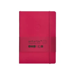 CUADERNO CON GOMILLA ANTARTIK NOTES TAPA BLANDA A5 HOJAS RAYAS BURDEOS 80 HOJAS 80 GR FSC