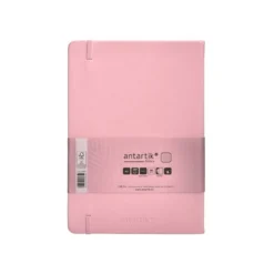 CUADERNO CON GOMILLA ANTARTIK NOTES TAPA DURA A5 HOJAS RAYAS ROSA PASTEL 100 HOJAS 80 GR FSC