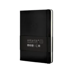 CUADERNO CON GOMILLA ANTARTIK NOTES TAPA DURA A5 HOJAS CUADRICULA NEGRO 100 HOJAS 80 GR FSC