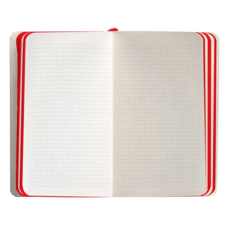 CUADERNO CON GOMILLA ANTARTIK NOTES TAPA BLANDA A6 CUADRICULA NEGRO Y ROJO 100 HOJAS 80 GR FSC