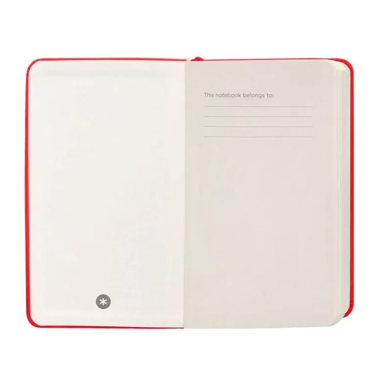 CUADERNO CON GOMILLA ANTARTIK NOTES TAPA DURA A6 HOJAS CUADRICULA ROJO 100 HOJAS 80 GR FSC