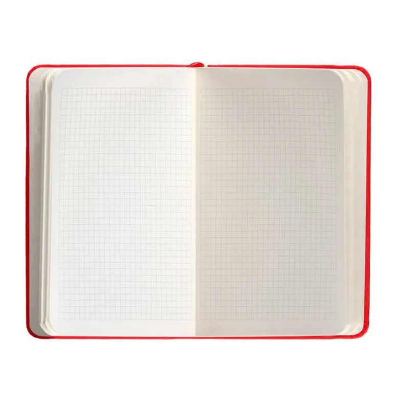 CUADERNO CON GOMILLA ANTARTIK NOTES TAPA DURA A6 HOJAS CUADRICULA ROJO 100 HOJAS 80 GR FSC