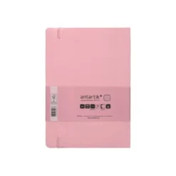 CUADERNO CON GOMILLA ANTARTIK NOTES TAPA BLANDA A5 HOJAS RAYAS ROSA PASTEL 80 HOJAS 80 GR FSC