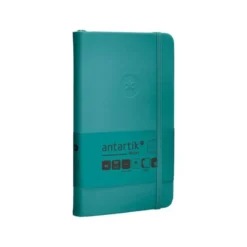 CUADERNO CON GOMILLA ANTARTIK NOTES TAPA DURA A6 HOJAS RAYAS VERDE AGUAMARINA 100 HOJAS 80 GR FSC