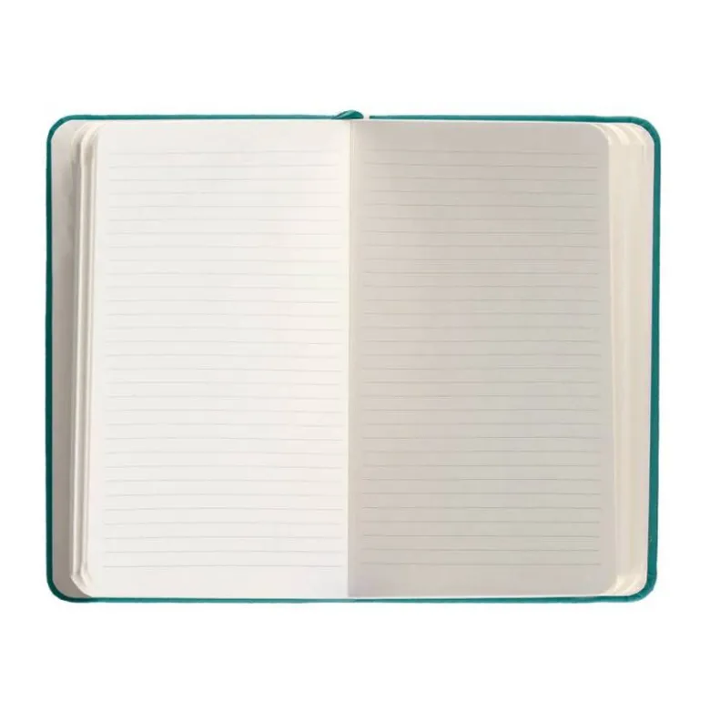 CUADERNO CON GOMILLA ANTARTIK NOTES TAPA DURA A6 HOJAS RAYAS VERDE AGUAMARINA 100 HOJAS 80 GR FSC