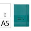 CUADERNO CON GOMILLA ANTARTIK NOTES TAPA BLANDA A5 HOJAS LISAS VERDE AGUAMARINA 80 HOJAS 80 GR FSC