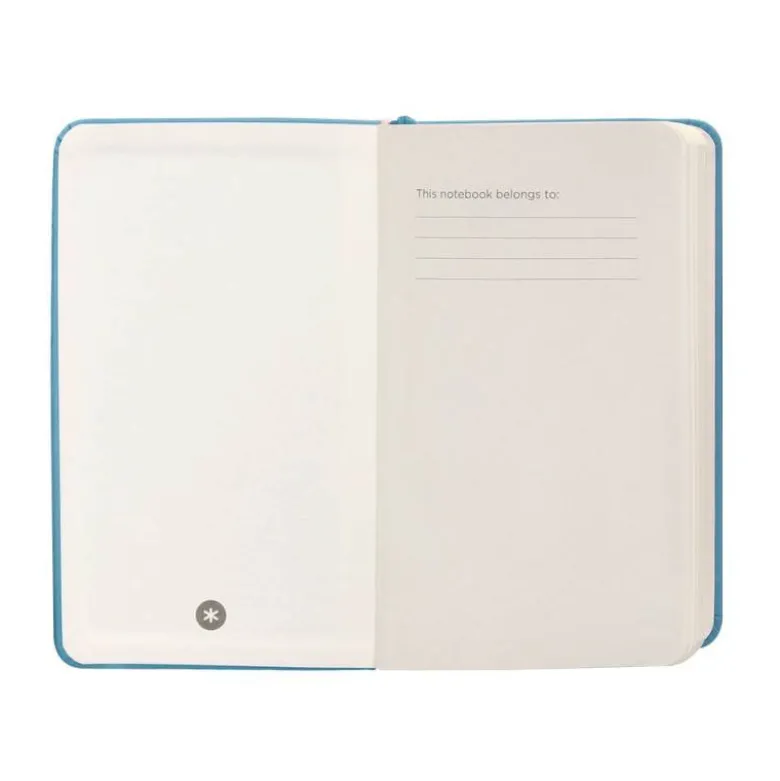 CUADERNO CON GOMILLA ANTARTIK NOTES TAPA DURA A6 HOJAS CUADRICULA AZUL CLARO 100 HOJAS 80 GR FSC