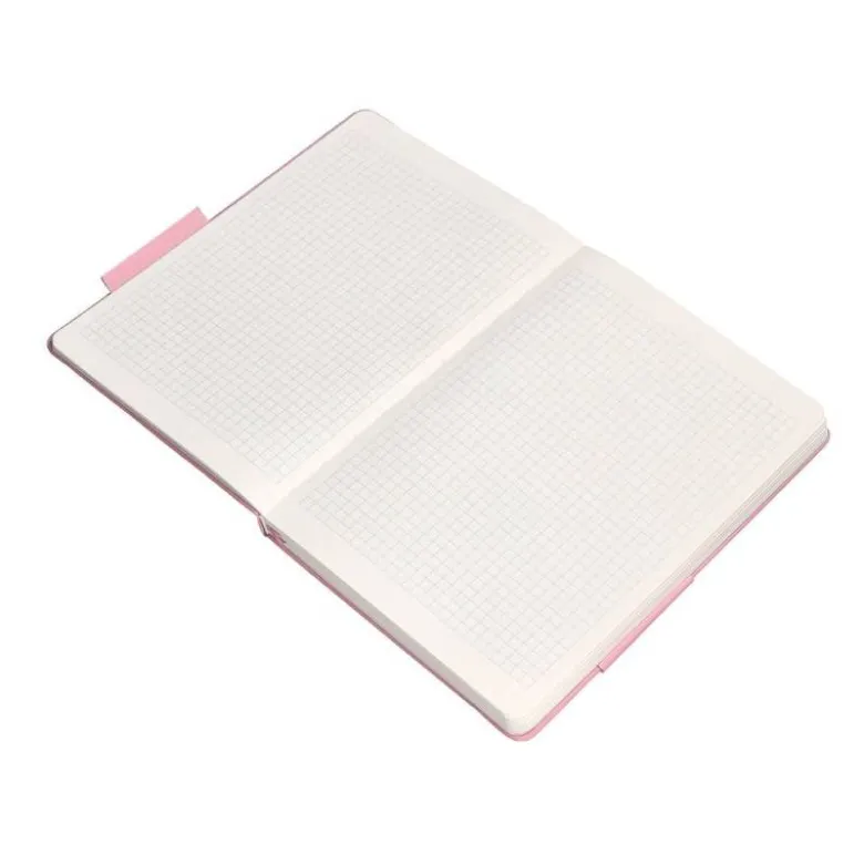 CUADERNO CON GOMILLA ANTARTIK NOTES TAPA DURA A5 HOJAS CUADRICULA ROSA PASTEL 100 HOJAS 80 GR FSC