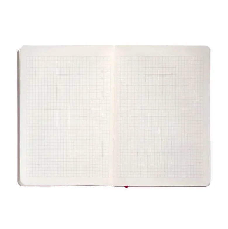 CUADERNO CON GOMILLA ANTARTIK NOTES TAPA BLANDA A5 HOJAS CUADRICULA BURDEOS 80 HOJAS 80 GR FSC