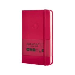 CUADERNO CON GOMILLA ANTARTIK NOTES TAPA DURA A6 HOJAS RAYAS BURDEOS 100 HOJAS 80 GR FSC