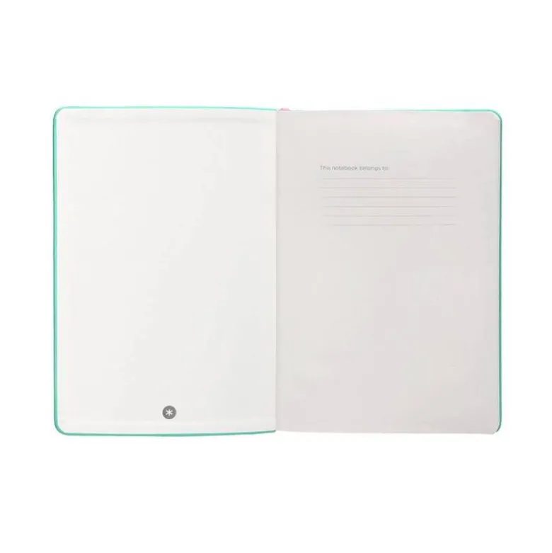 CUADERNO CON GOMILLA ANTARTIK NOTES TAPA DURA A4 HOJAS PUNTOS ROSA Y TURQUESA 100 HOJAS 80 GR FSC