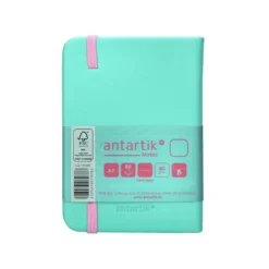 CUADERNO CON GOMILLA ANTARTIK NOTES TAPA DURA A7 HOJAS LISAS ROSA Y TURQUESA 80 HOJAS 80 GR FSC