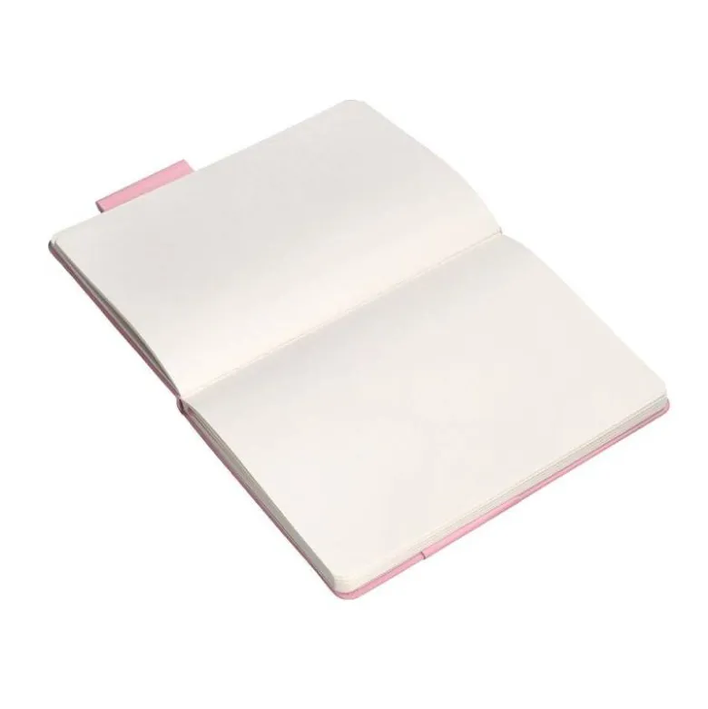 CUADERNO CON GOMILLA ANTARTIK NOTES TAPA DURA A5 HOJAS LISAS ROSA PASTEL 100 HOJAS 80 GR FSC