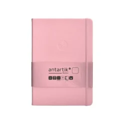CUADERNO CON GOMILLA ANTARTIK NOTES TAPA DURA A5 HOJAS LISAS ROSA PASTEL 100 HOJAS 80 GR FSC