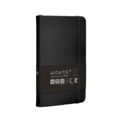 CUADERNO CON GOMILLA ANTARTIK NOTES TAPA DURA A6 HOJAS CUADRICULA NEGRO 100 HOJAS 80 GR FSC