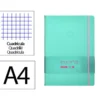 CUADERNO CON GOMILLA ANTARTIK NOTES TAPA DURA A4 HOJAS CUADRICULA ROSA Y TURQUESA 100 HOJAS 80 GR FSC